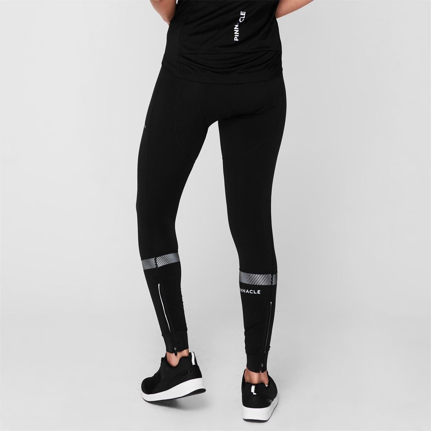 Black - Side - Pinnacle Womens-Ladies Snug Fit Cycling Bib Tights
