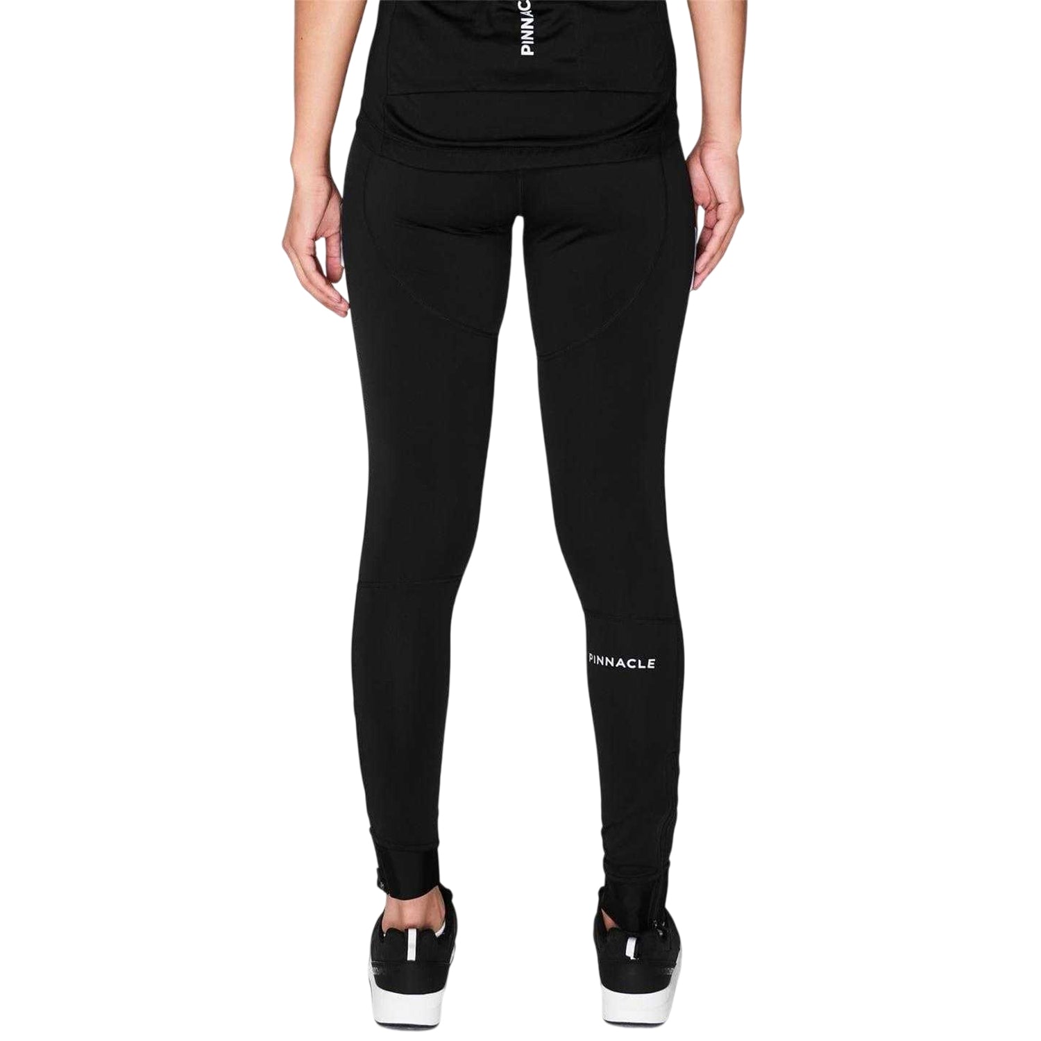 Black - Back - Pinnacle Womens-Ladies Thermal Cycling Tights