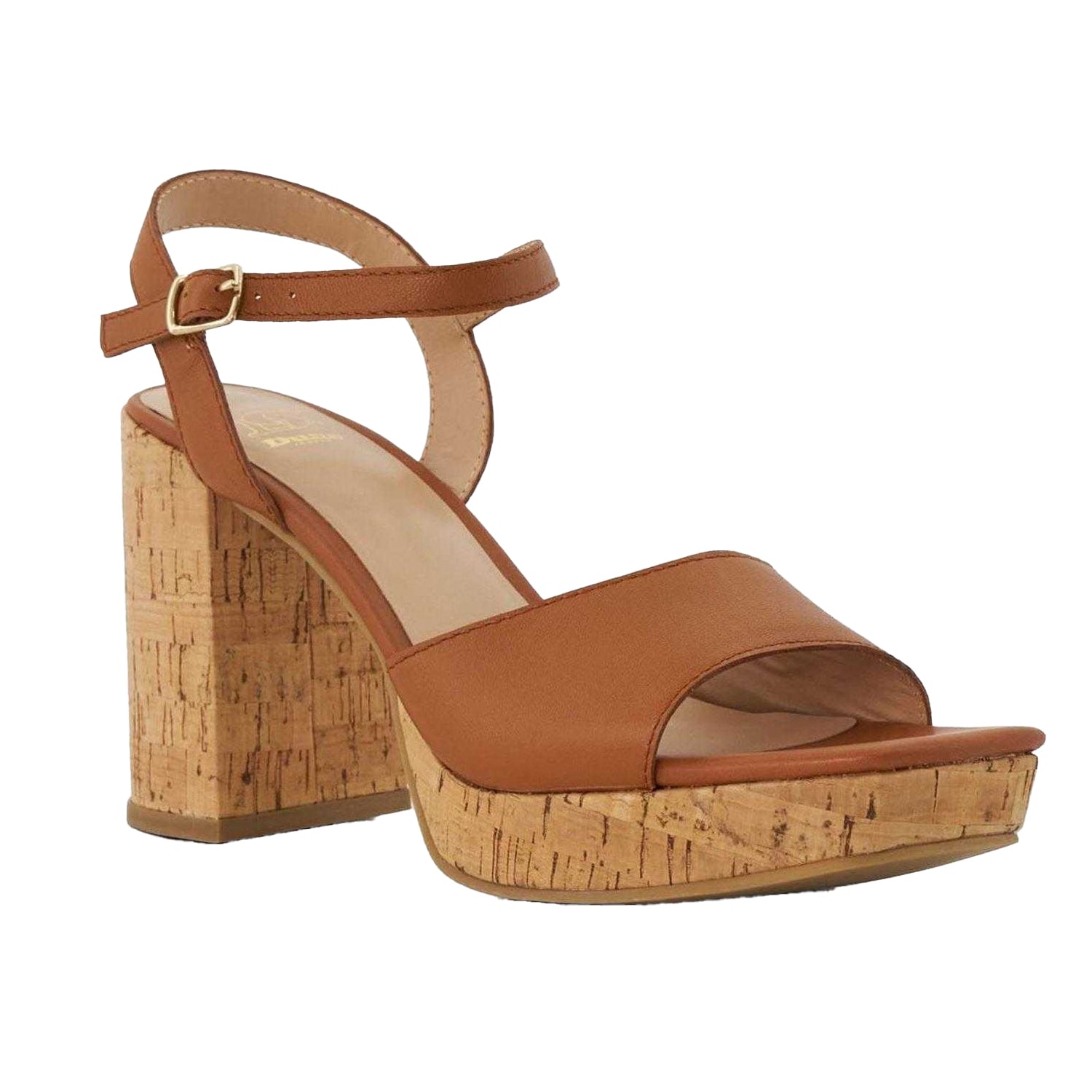 Tan - Lifestyle - Dune London Womens-Ladies Jacuzzi Leather Platform Block Sandals