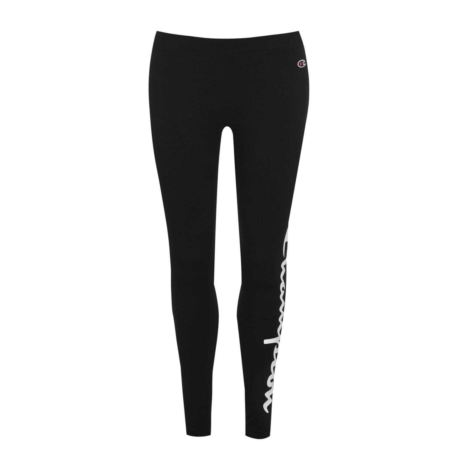 Black - Front - Champion Womens-Ladies Script Leggings