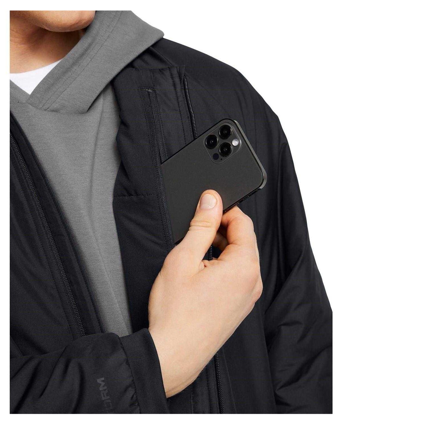 Black - Side - Under Armour Mens Unstoppable Bomber Jacket