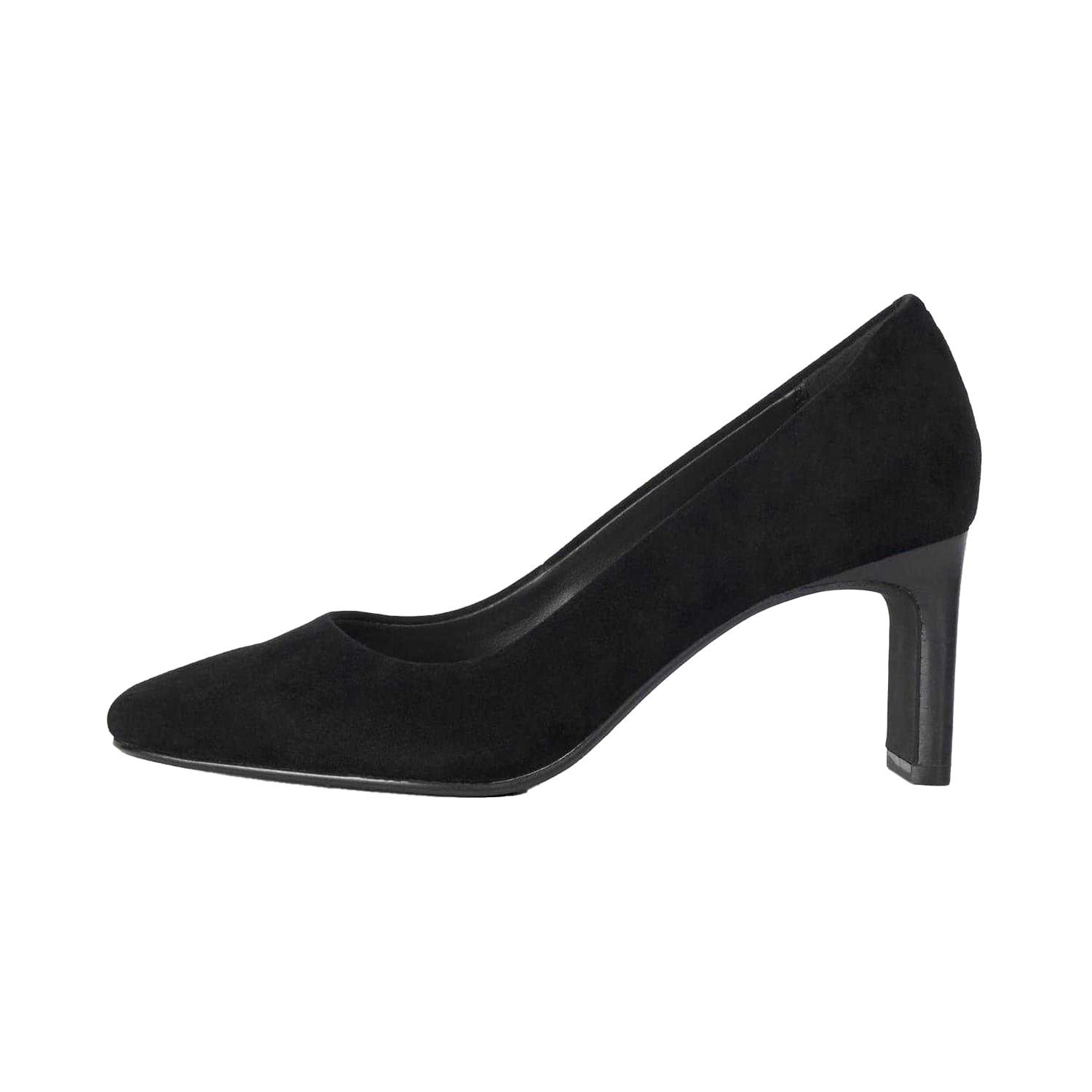 Black - Back - Dune London Womens-Ladies Begin Suede High Heel Court Shoes