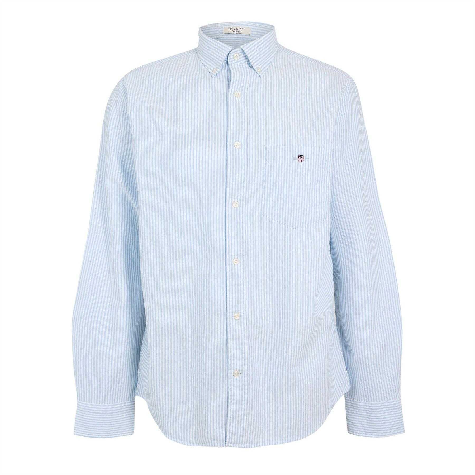 Light Blue - Front - Gant Mens Stripe Shirt