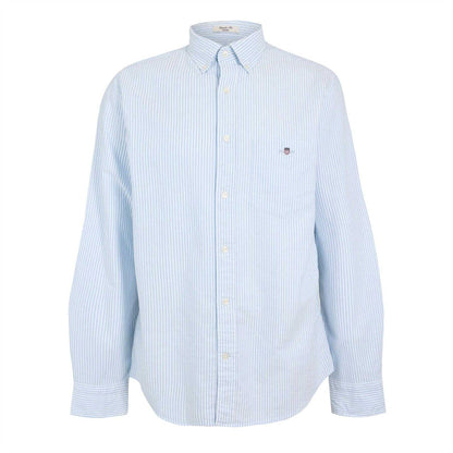 Light Blue - Front - Gant Mens Stripe Shirt