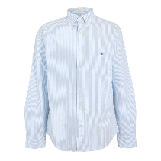 Light Blue - Front - Gant Mens Stripe Shirt