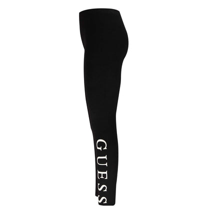 Black - Side - Guess Childrens-Kids Logo Leggings