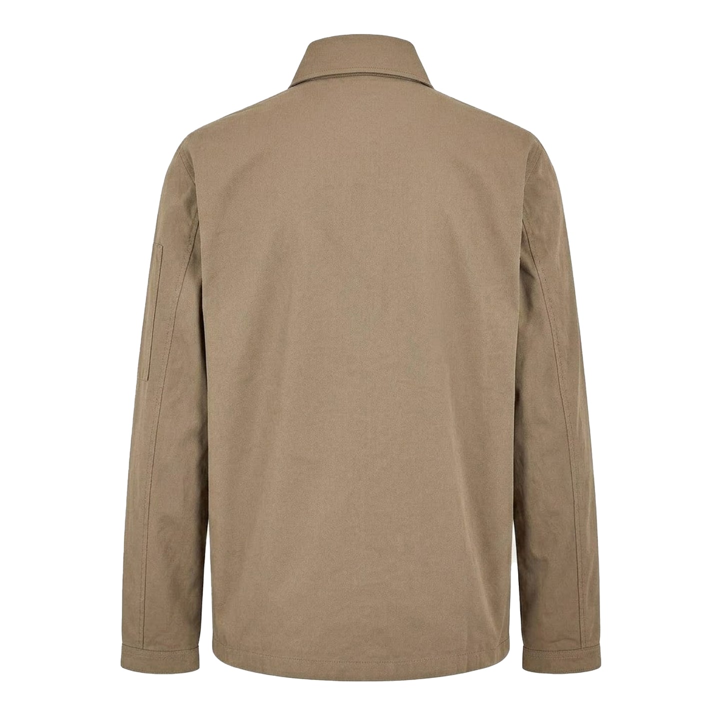 Khaki - Back - Hugo Mens Emmond Logo Full Zip Overshirt