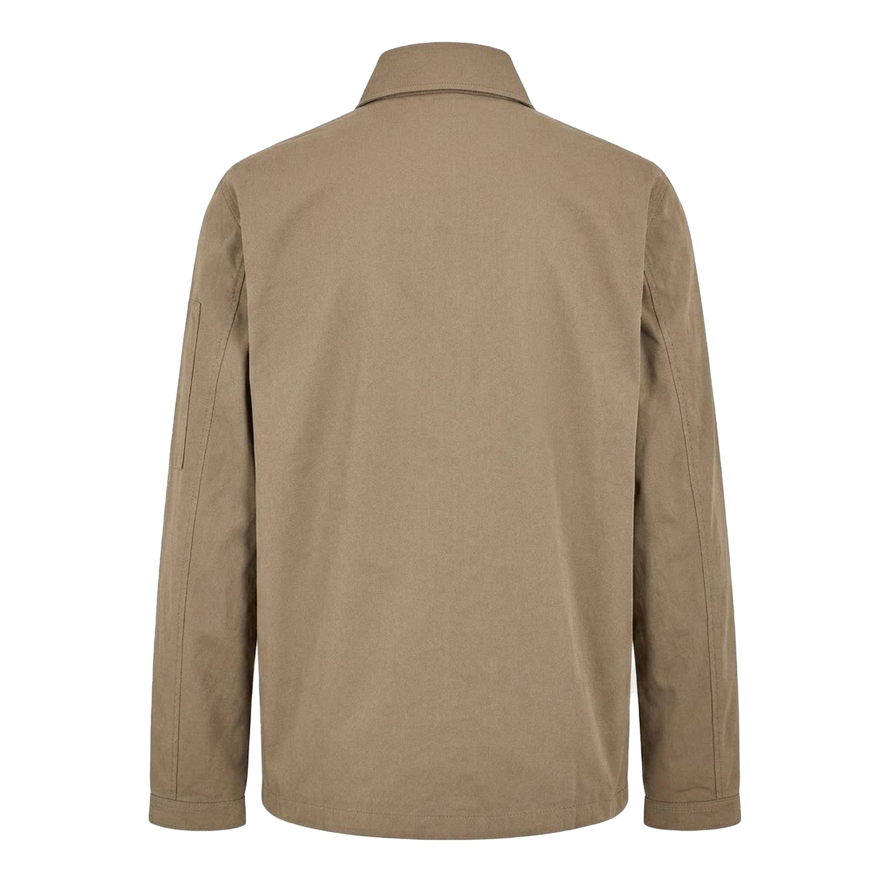 Khaki - Back - Hugo Mens Emmond Logo Full Zip Overshirt