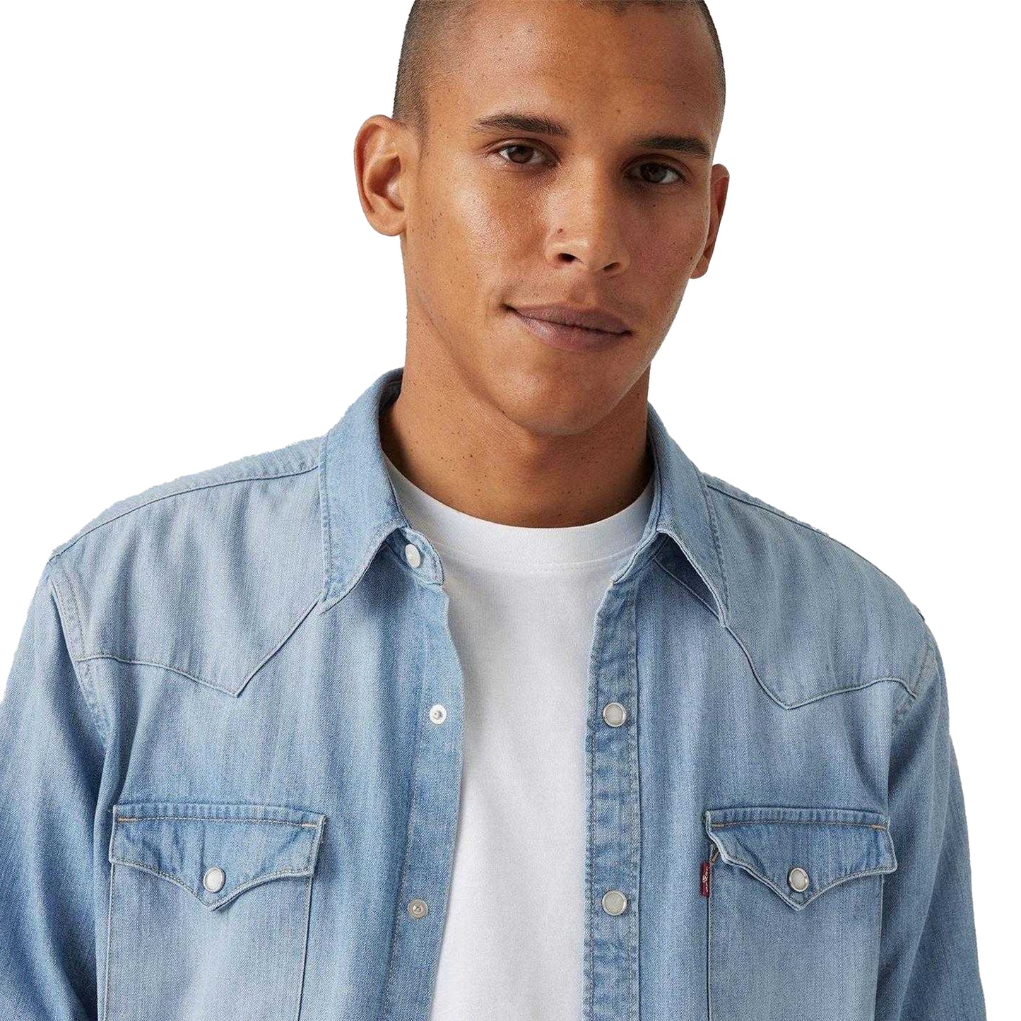 Light Blue - Side - Levis Mens Western Standard Esta Shirt