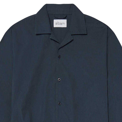Kelp Green - Side - Albam Mens Revere Collar Long-Sleeved Shirt