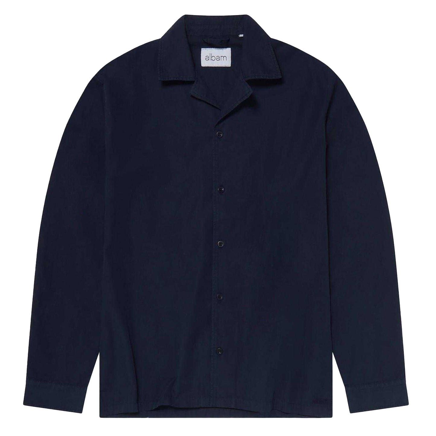 Dark Navy - Front - Albam Mens Revere Collar Long-Sleeved Shirt