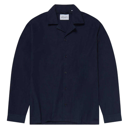Dark Navy - Front - Albam Mens Revere Collar Long-Sleeved Shirt