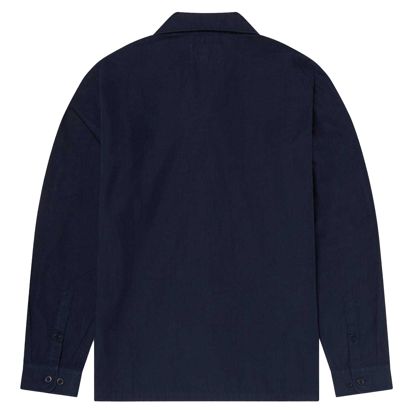 Dark Navy - Back - Albam Mens Revere Collar Long-Sleeved Shirt
