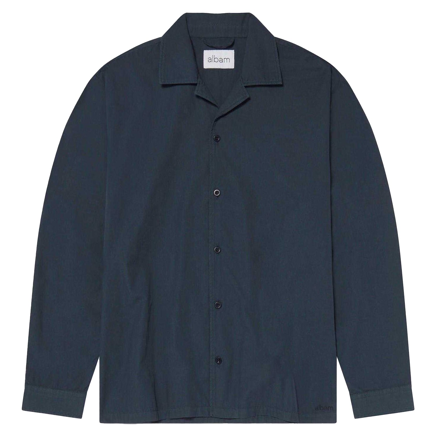 Kelp Green - Front - Albam Mens Revere Collar Long-Sleeved Shirt