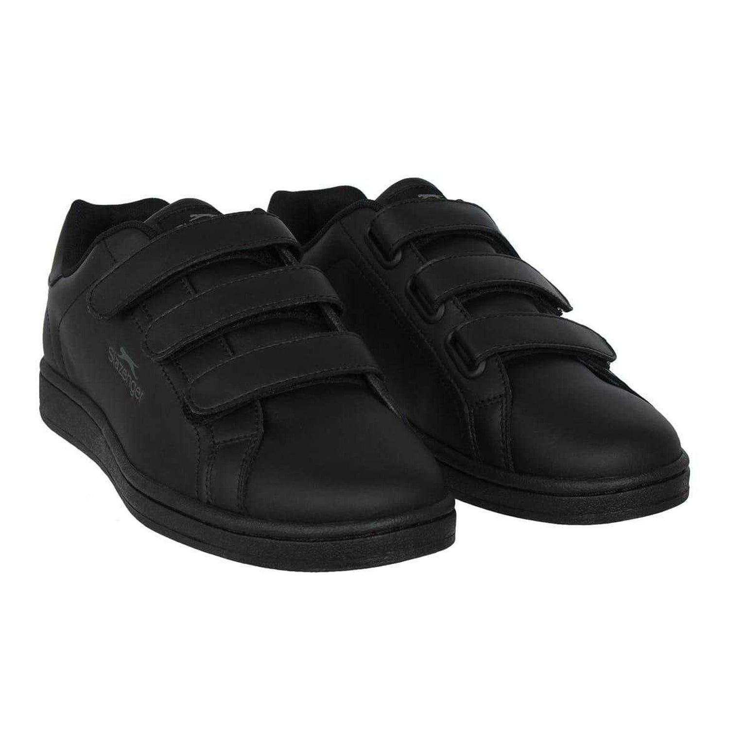 Black-Charcoal - Pack Shot - Slazenger Mens 3 Touch Fastening Strap Trainers