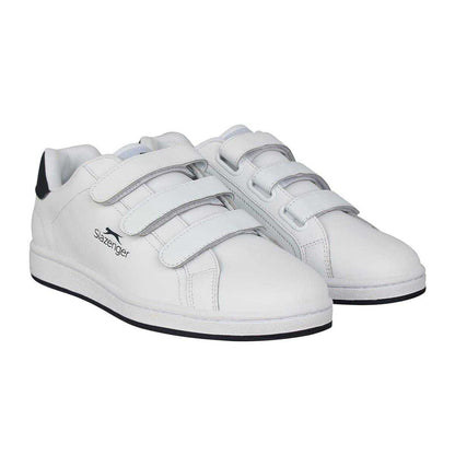 White-Navy - Pack Shot - Slazenger Mens 3 Touch Fastening Strap Trainers