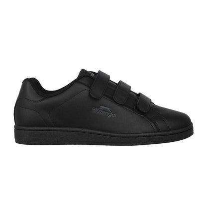 Black-Charcoal - Front - Slazenger Mens 3 Touch Fastening Strap Trainers