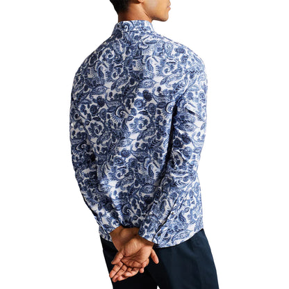 White - Back - Ted Baker Mens Uldale Paisley Long-Sleeved Shirt