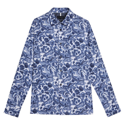 White - Front - Ted Baker Mens Uldale Paisley Long-Sleeved Shirt