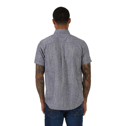 Navy - Back - Luke 1977 Mens Linen Tailored Shirt