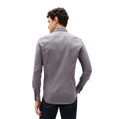 Grey - Back - Tommy Hilfiger Mens Microprint Long-Sleeved Shirt
