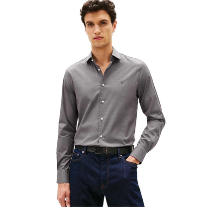 Grey - Lifestyle - Tommy Hilfiger Mens Microprint Long-Sleeved Shirt