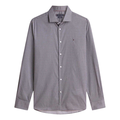 Grey - Front - Tommy Hilfiger Mens Microprint Long-Sleeved Shirt