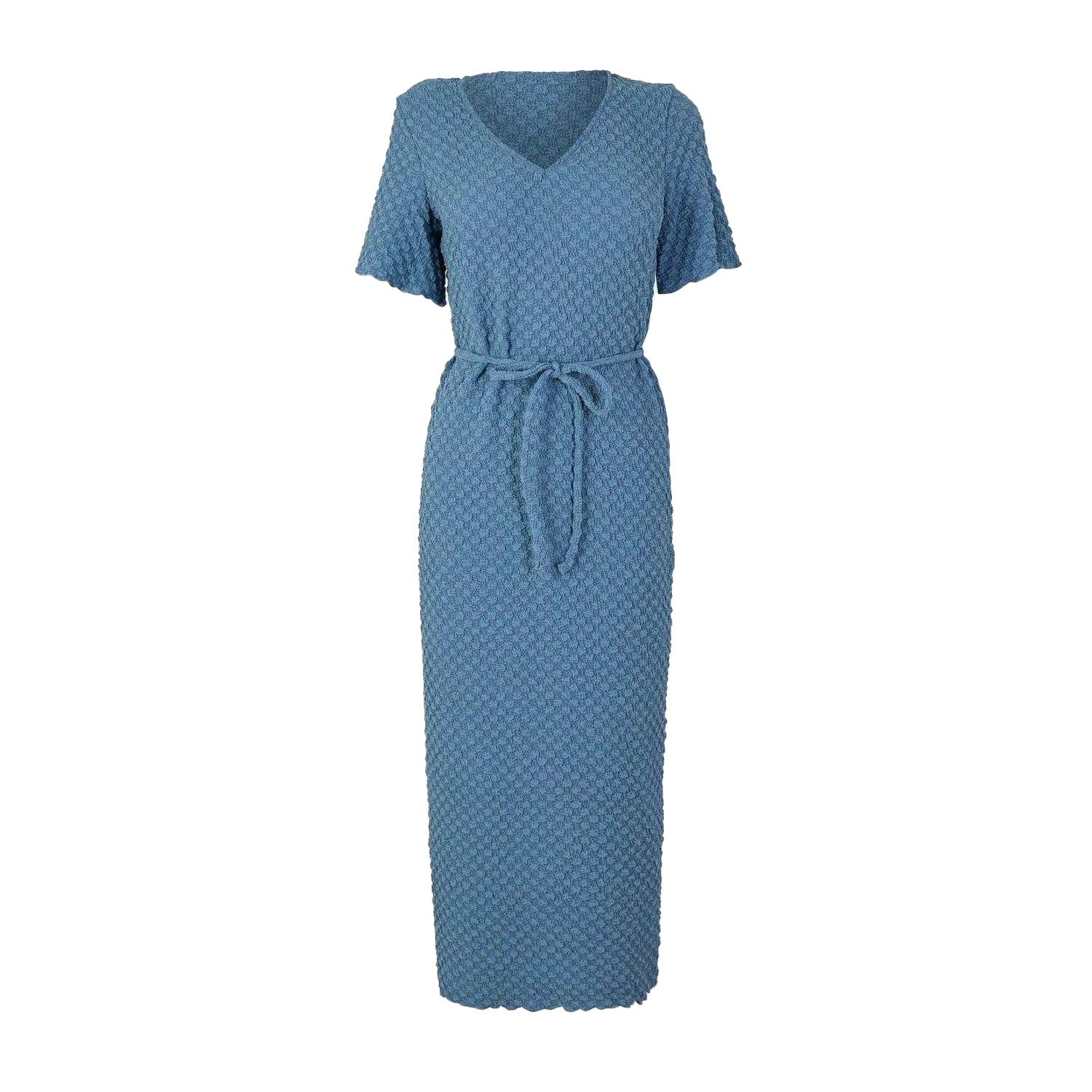Coronet Blue - Front - Vero Moda Womens-Ladies Bubble V Neck Midi Dress