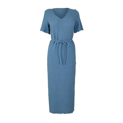Coronet Blue - Front - Vero Moda Womens-Ladies Bubble V Neck Midi Dress