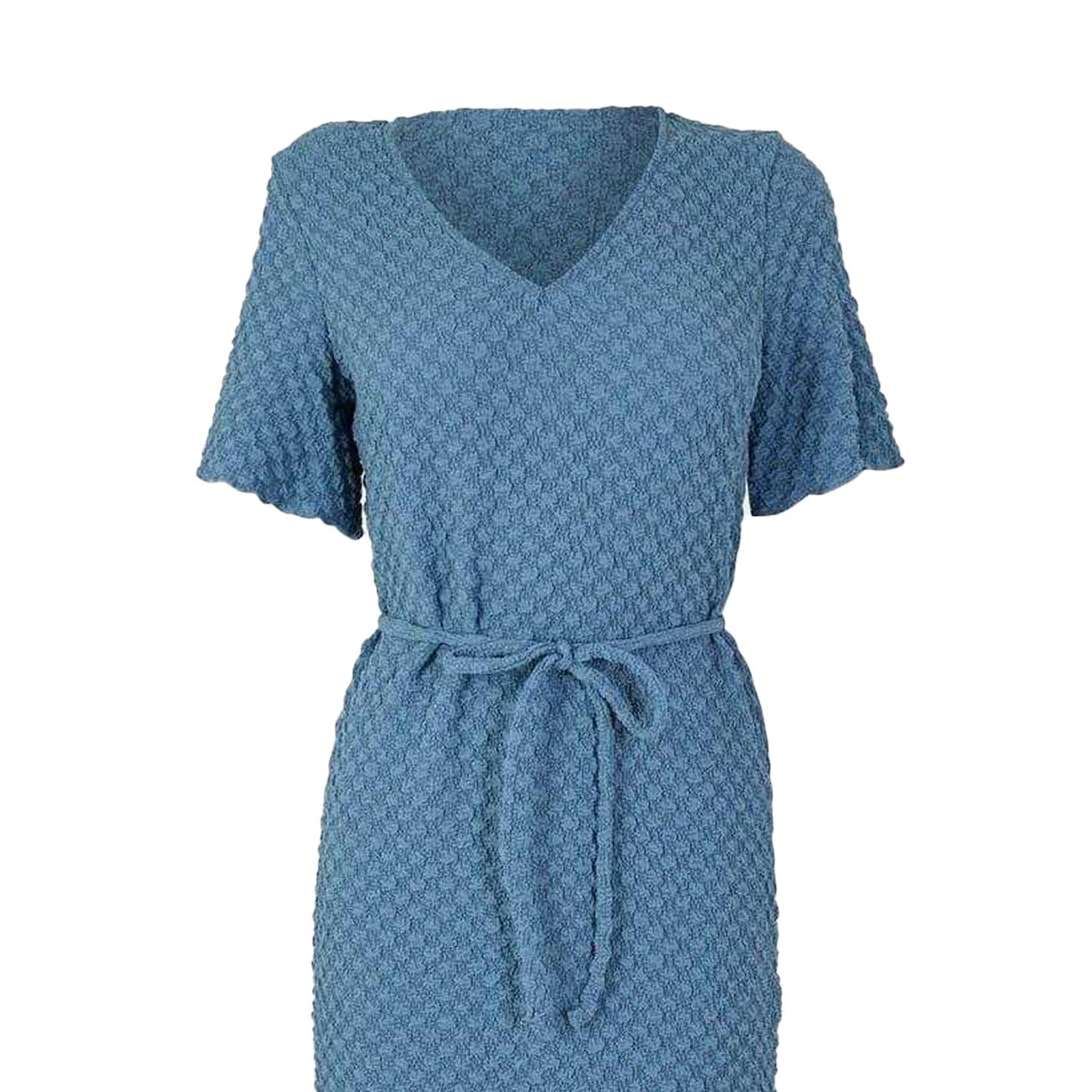 Coronet Blue - Back - Vero Moda Womens-Ladies Bubble V Neck Midi Dress