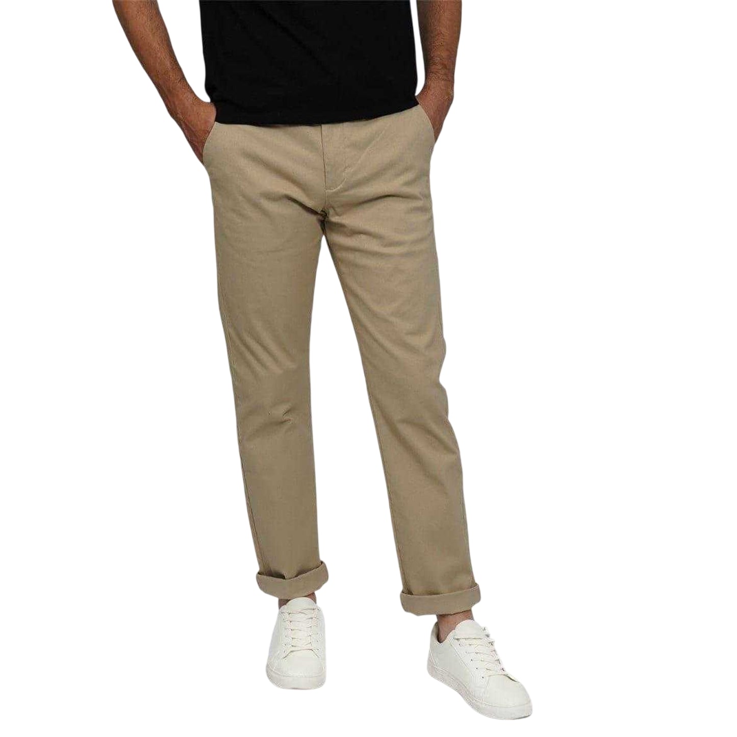 Stone - Front - Howick Mens Chino Regular Trousers