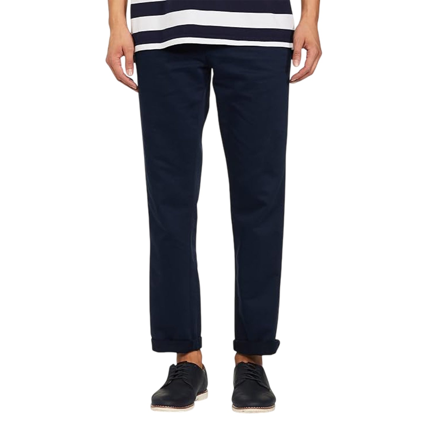 Navy - Front - Howick Mens Chino Regular Trousers