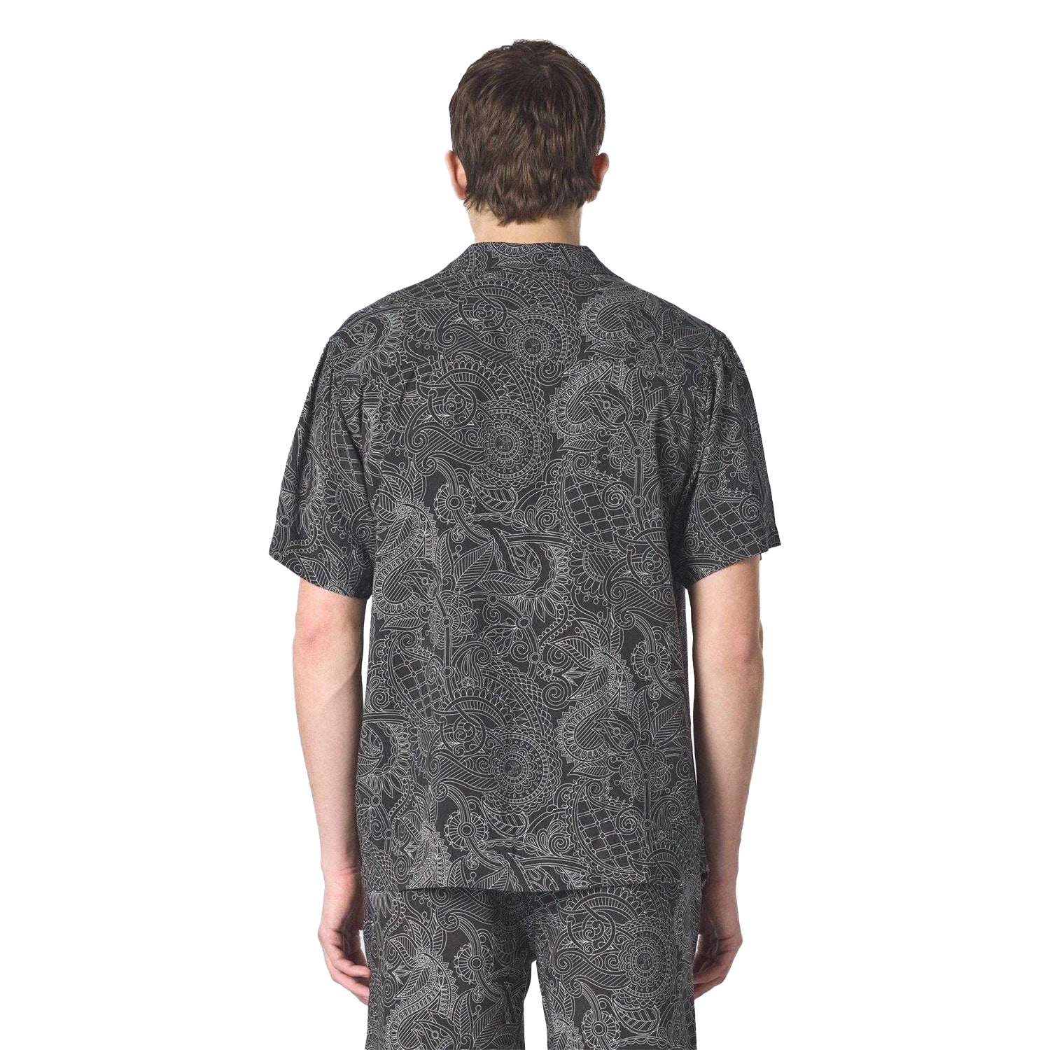 Black - Back - Pretty Green Mens Reson Paisley Shirt