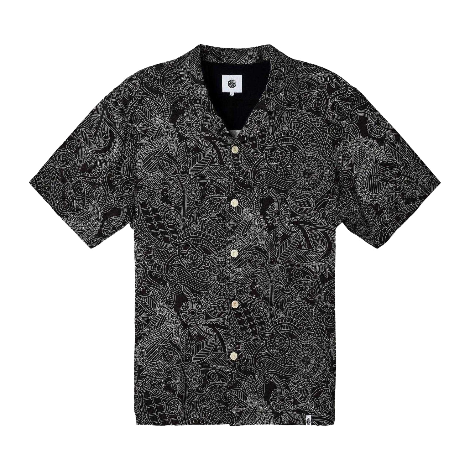 Black - Front - Pretty Green Mens Reson Paisley Shirt