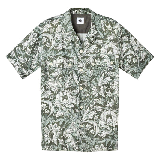 Green - Front - Pretty Green Mens Bostall Floral Lightweight Shirt