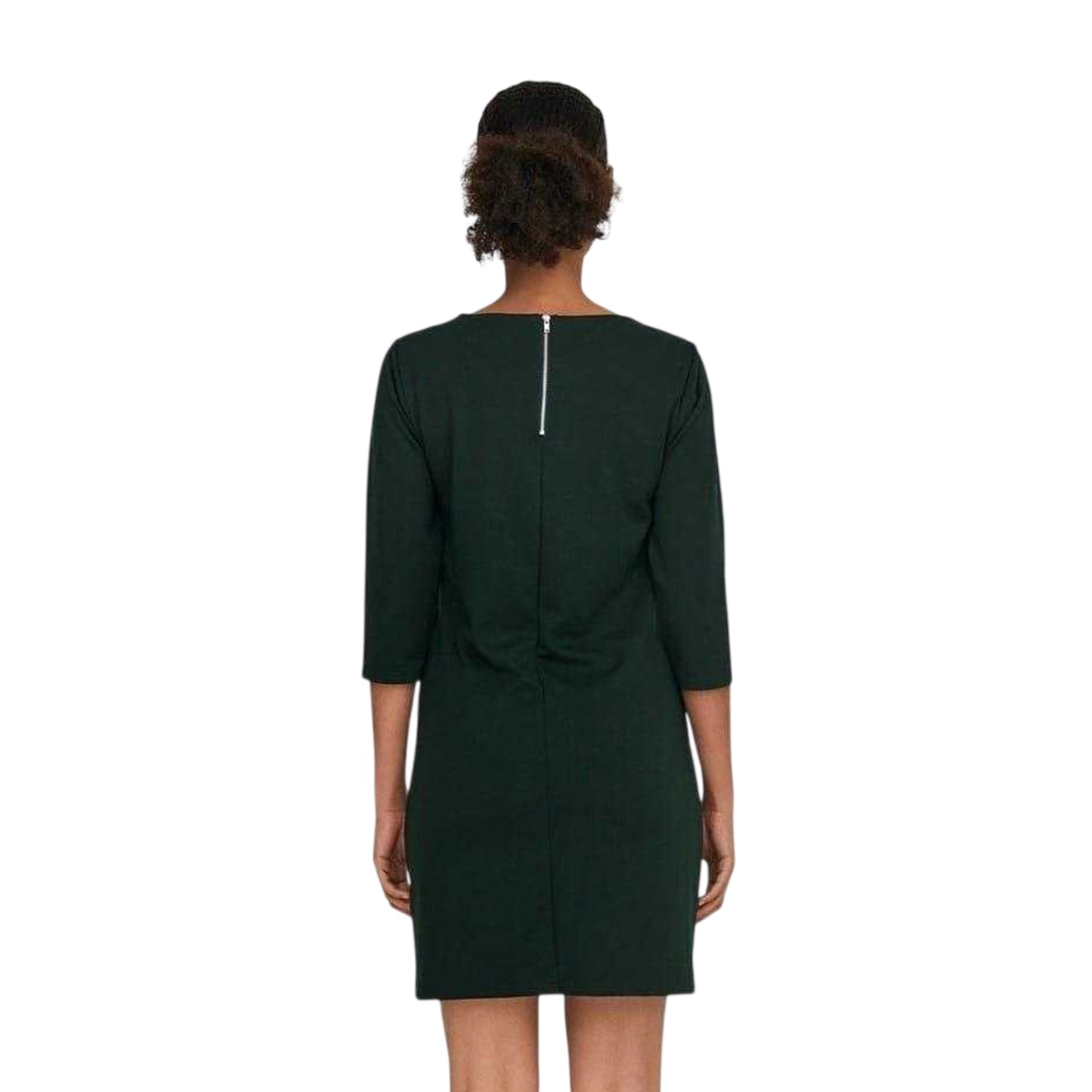 Pine Green - Back - Only Womens-Ladies Brill Crew Neck Mini Dress