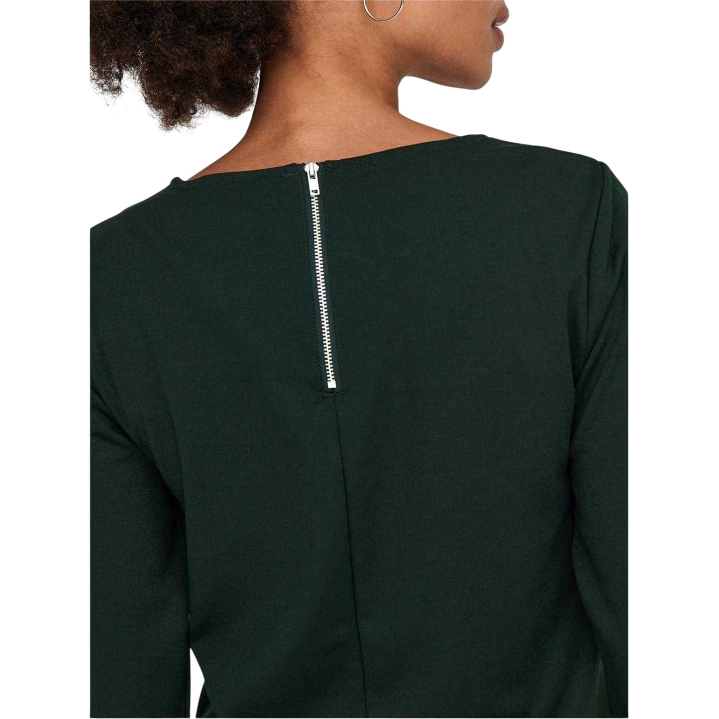 Pine Green - Side - Only Womens-Ladies Brill Crew Neck Mini Dress