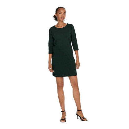 Pine Green - Lifestyle - Only Womens-Ladies Brill Crew Neck Mini Dress