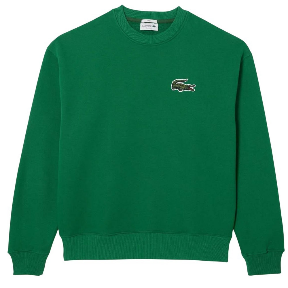Green - Front - Lacoste Mens Fleece Loose Sweatshirt