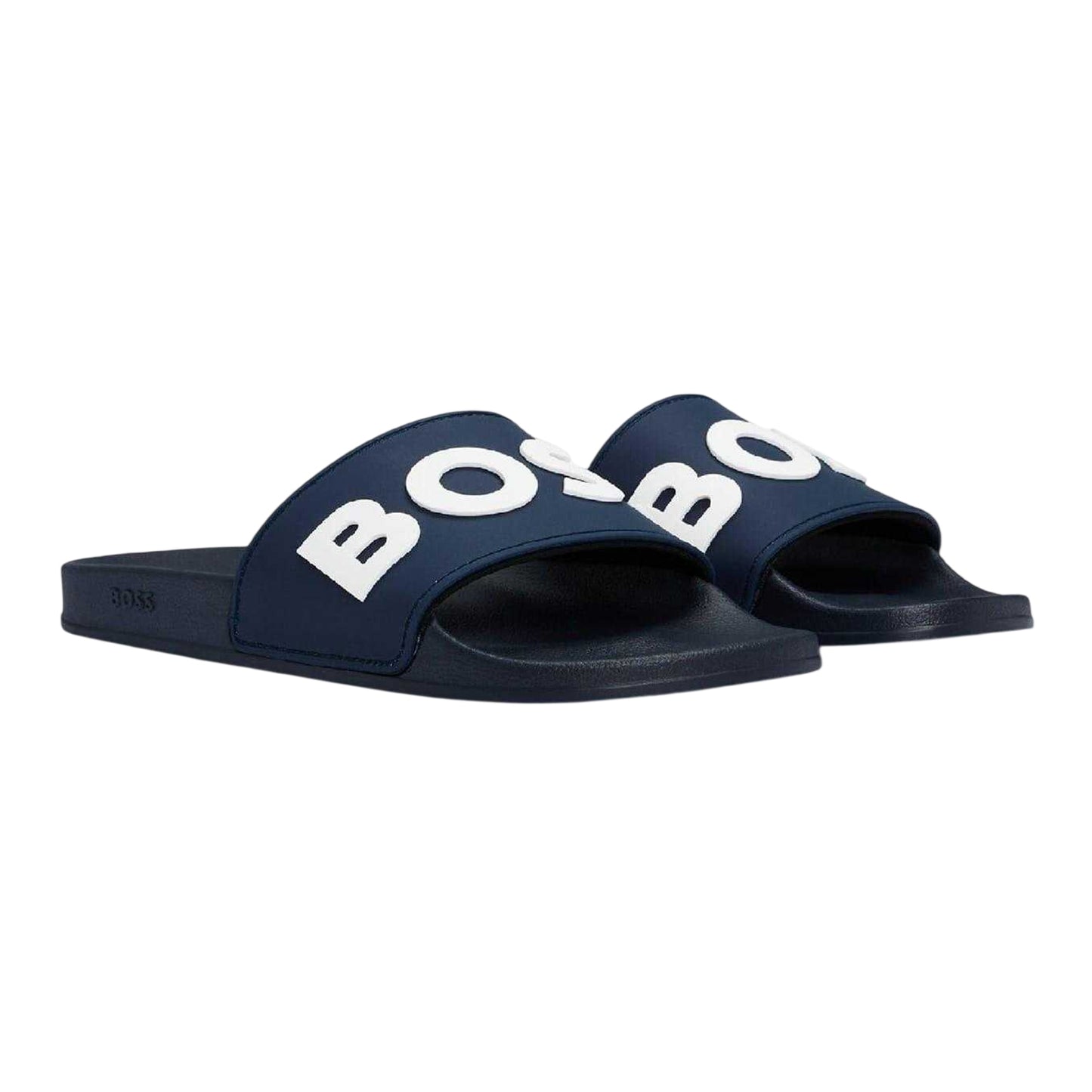 Dark Blue - Front - Boss Unisex Adult Kirk Open Toe Flat Sliders