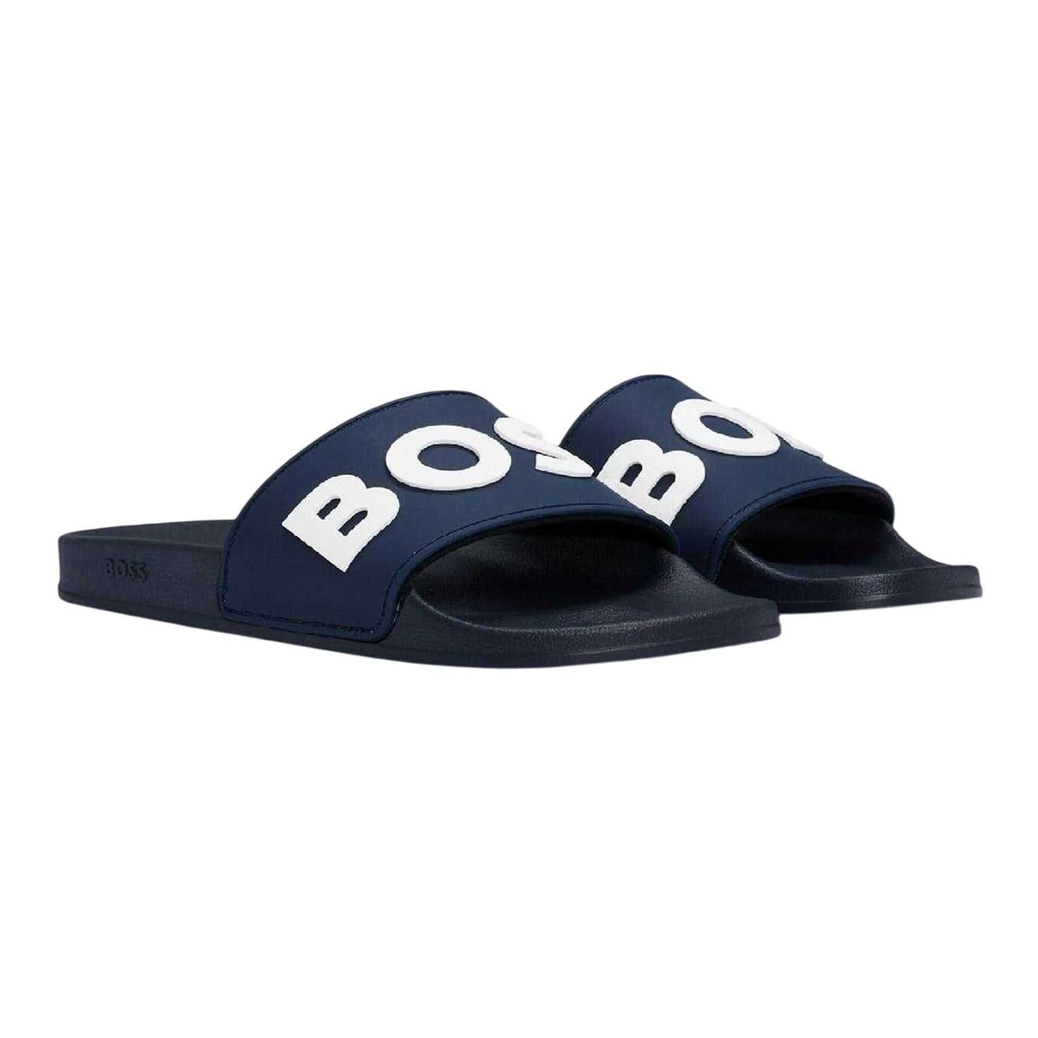 Dark Blue - Front - Boss Unisex Adult Kirk Open Toe Flat Sliders