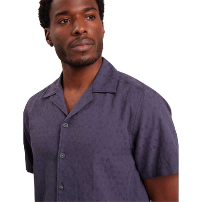 Navy - Side - Ted Baker Mens Patterned Relaxed Fit Shirt
