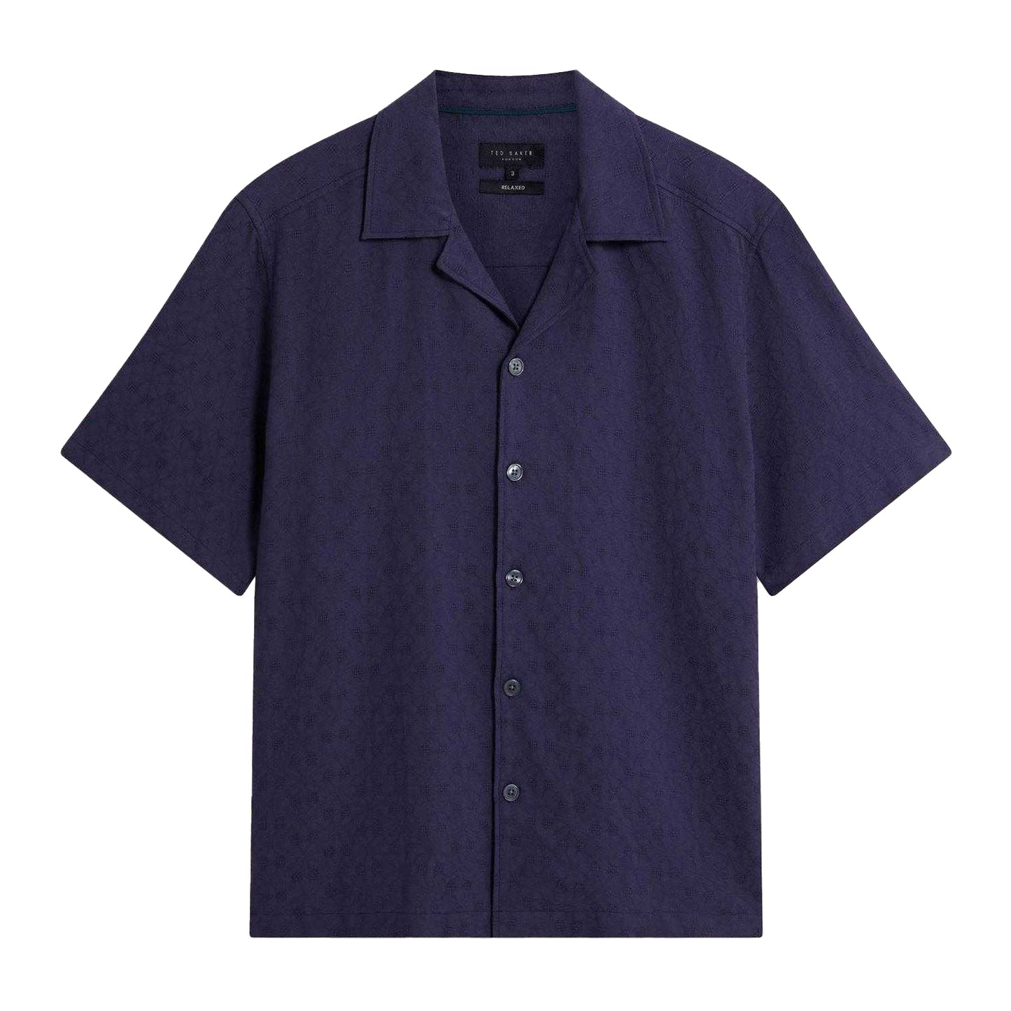 Navy - Front - Ted Baker Mens Patterned Relaxed Fit Shirt