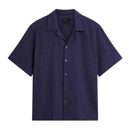 Navy - Front - Ted Baker Mens Patterned Relaxed Fit Shirt