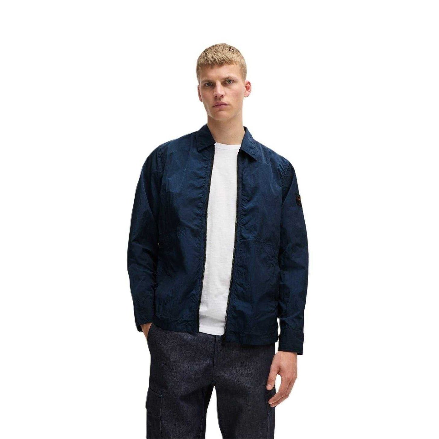Blue - Lifestyle - Boss Mens Leejay Regular Shirt Jacket