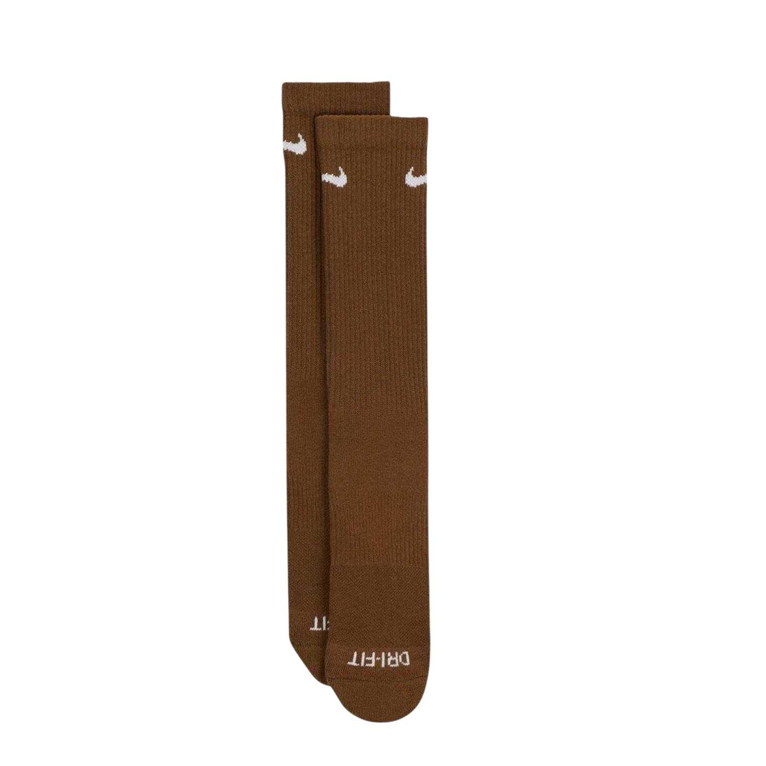 White-Brown-Navy - Pack Shot - Nike Unisex Adult Everyday Plus Cushioned Crew Socks (Pack of 3)
