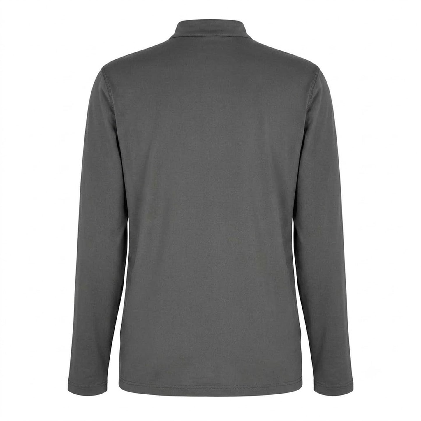 Grey - Back - Boss Mens Performance Quarter Zip Long-Sleeved Top