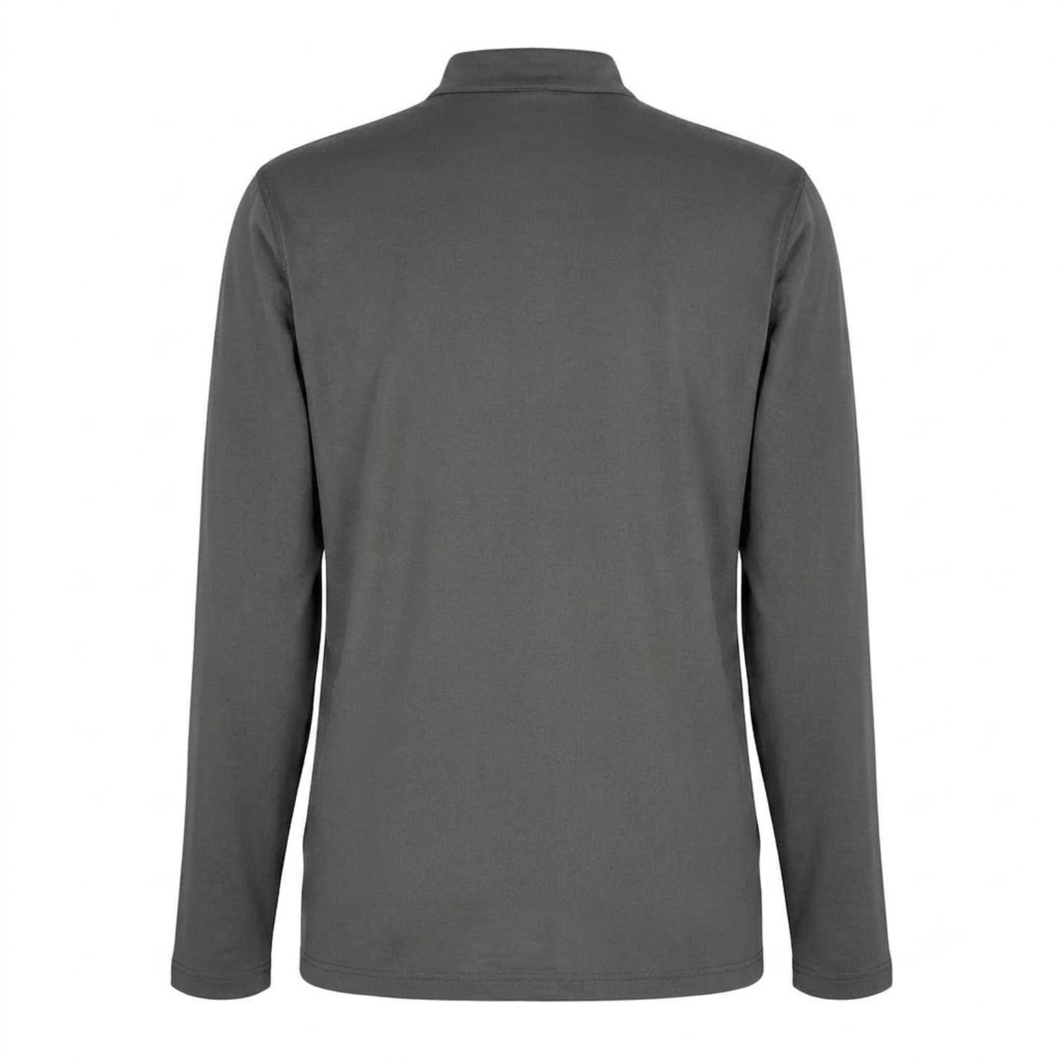 Grey - Back - Boss Mens Performance Quarter Zip Long-Sleeved Top