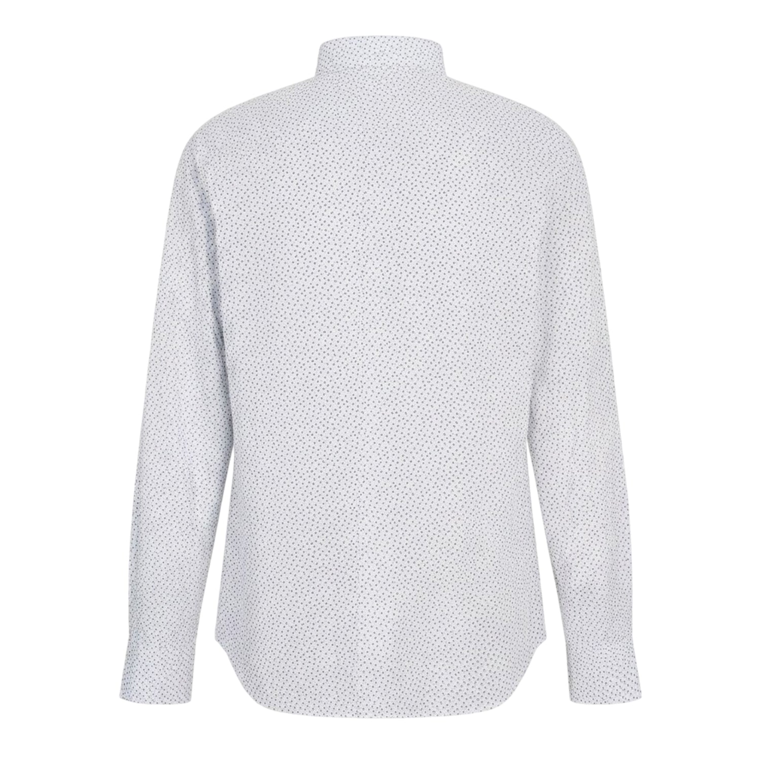 White - Back - Gant Mens All-Over Print Poplin Long-Sleeved Shirt