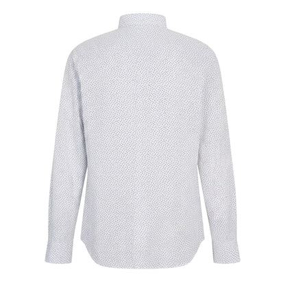 White - Back - Gant Mens All-Over Print Poplin Long-Sleeved Shirt